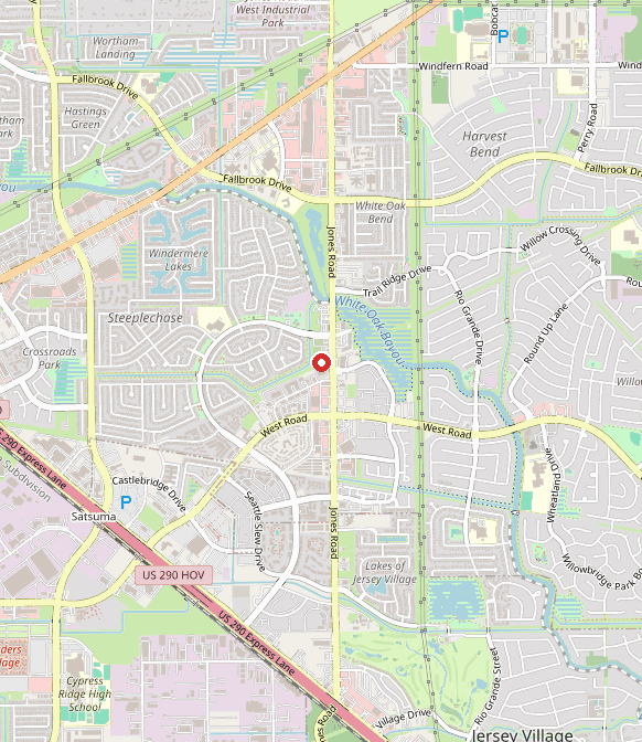 Map showing Angels Around Home Care Pediatrics and Geriatrics in houston, TX