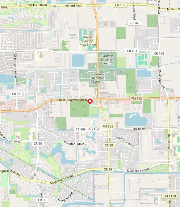 Map showing Apara Autism Center - Pearland in pearland, TX