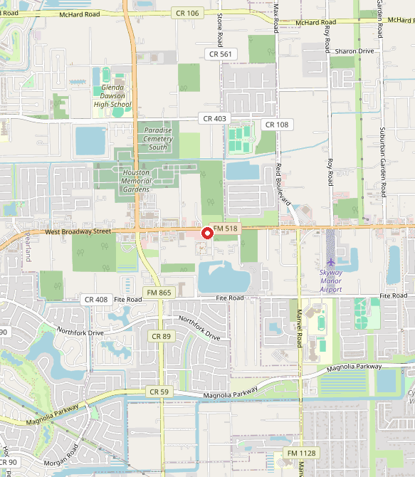 Map showing Autism Pediatric Therapy - ABA Therapy in pearland, TX