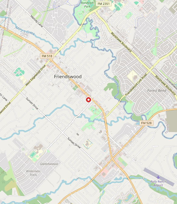 Map showing Autumn Oak Speech Voice & Hearing in friendswood, TX