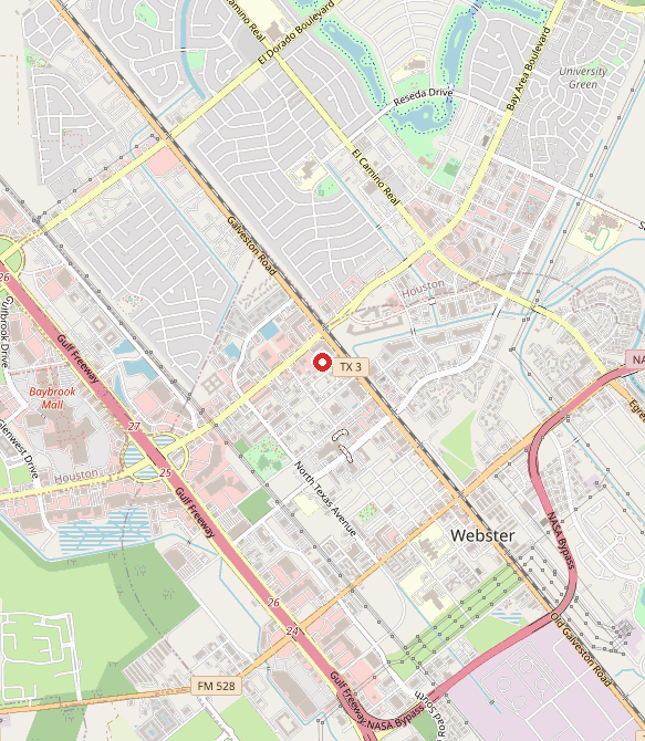 Map showing BlueSprig in webster, TX