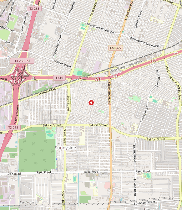 Map showing CODA Autism Services in houston, TX