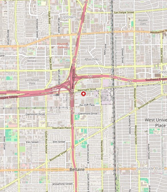 Map showing Easter Seals of Greater Houston in houston, TX