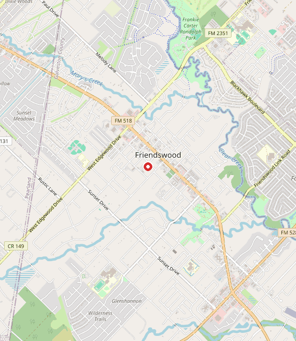 Map showing Friendswood Special Education in friendswood, TX