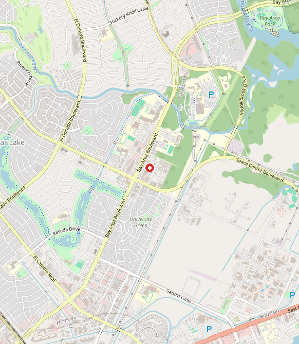Map showing Irlen Clinic Krist Samaritan Center in houston, TX
