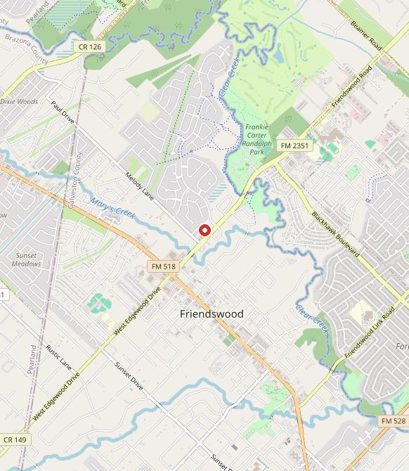 Map showing Joy Speech & Dyslexia in friendswood, TX