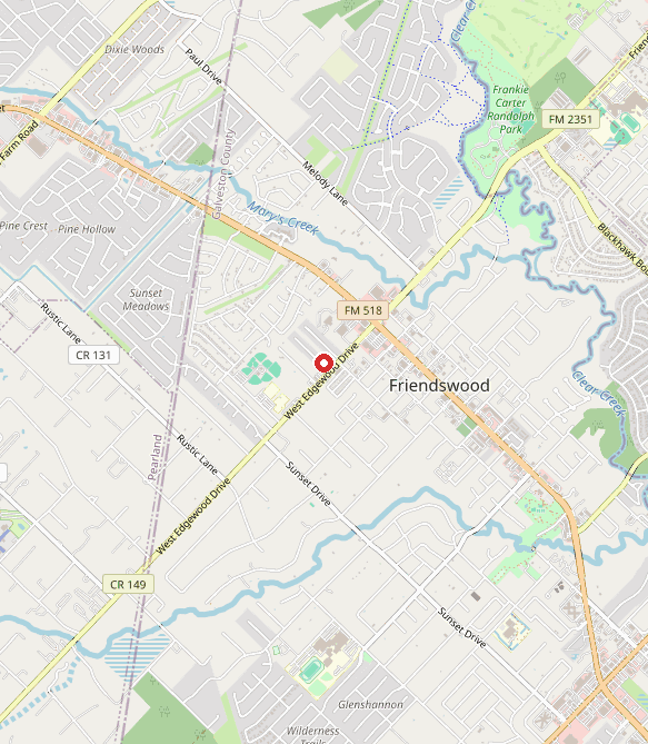 Map showing Motiv8 Pediatric Therapy, LLC in friendswood, TX