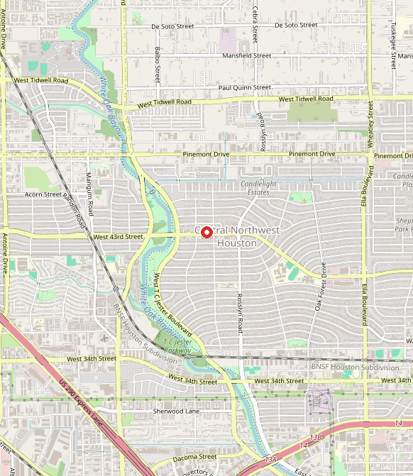 Map showing North Star Pediatric Speech Therapy in houston, TX