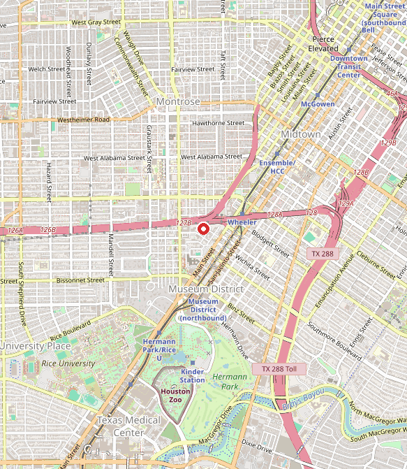 Map showing Pediatric Helping Hands Therapy in houston, TX