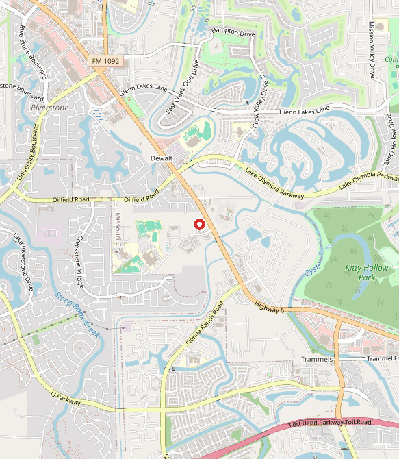 Map showing Sharp Minds Academy in missouri city, TX