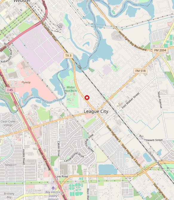 Map showing Speech For Petites in league city, TX