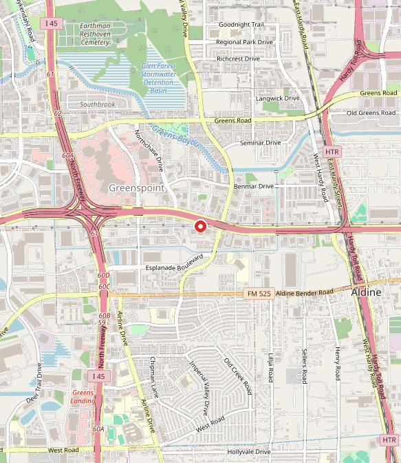 Map showing Taylor Love & Care Disability Service in houston, TX