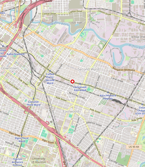 Map showing The Down Syndrome Association of Houston in houston, TX