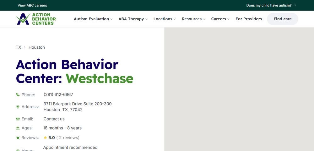 Homepage of Action Behavior Centers - ABA Therapy for Autism