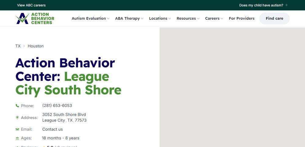 Homepage of Action Behavior Centers - ABA Therapy for Autism