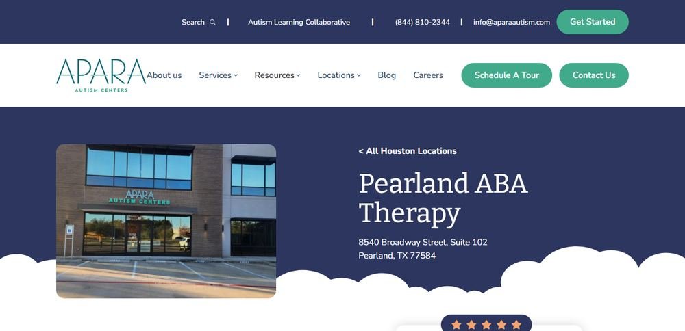 Homepage of Apara Autism Center - Pearland
