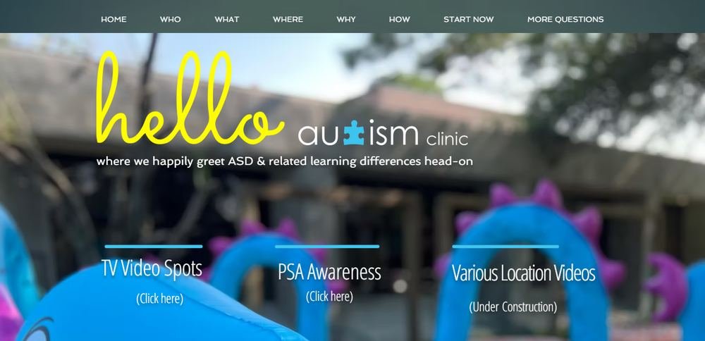 Homepage of Hello Autism- ABA Therapy