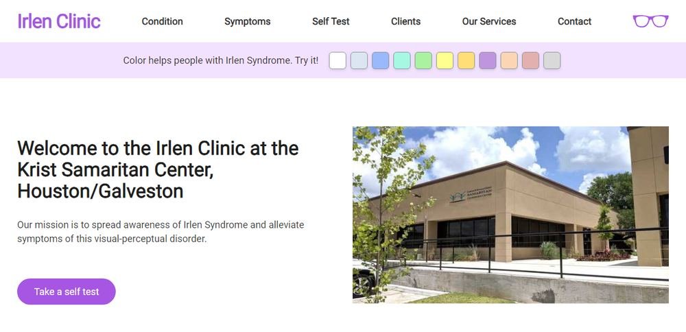Homepage of Irlen Clinic Krist Samaritan Center