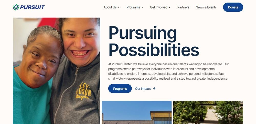 Homepage of Pursuit Center