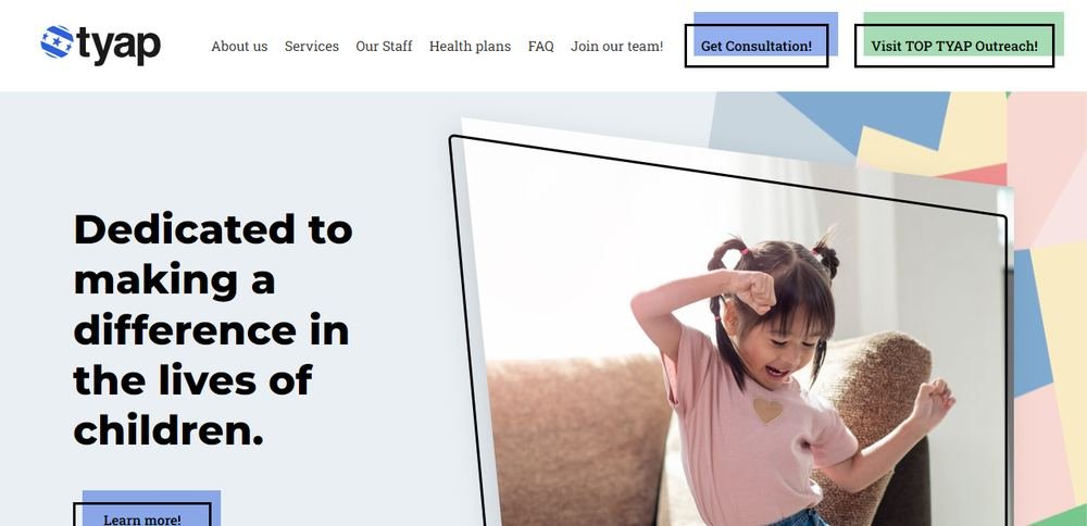 Homepage of Texas Young Autism Project