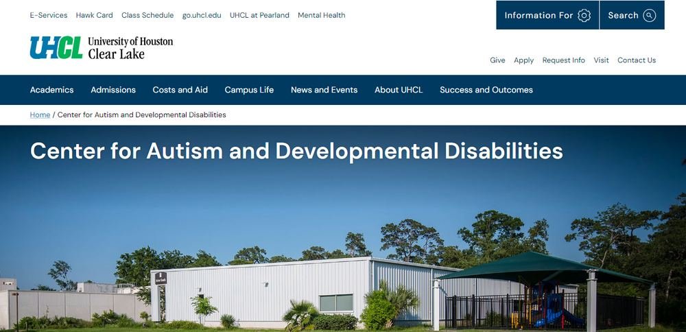 Homepage of UHCL Center for Autism and Developmental Disabilities